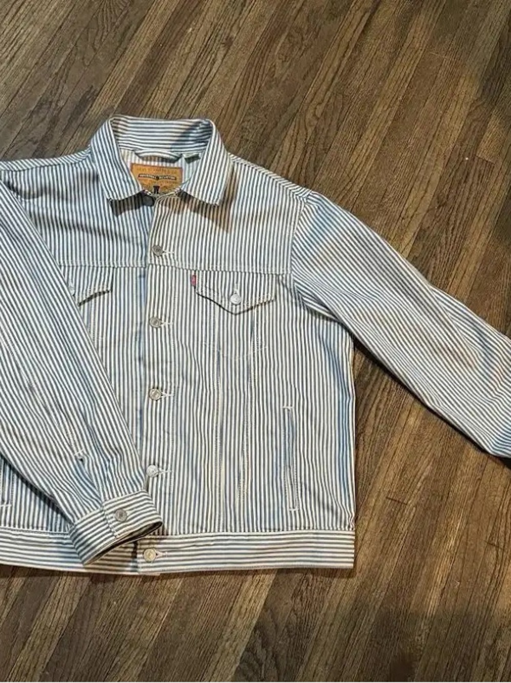 Rare Levi's Blue and White Striped Jacket